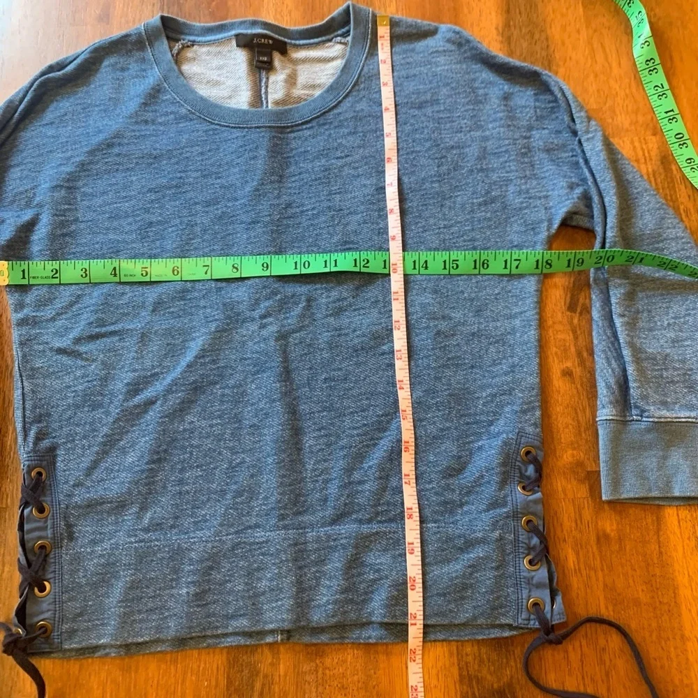 J.Crew cotton blue sweatshirt with tie sides. XXS